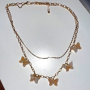 This is a layered necklace from Forever 21. It is one size fits all.